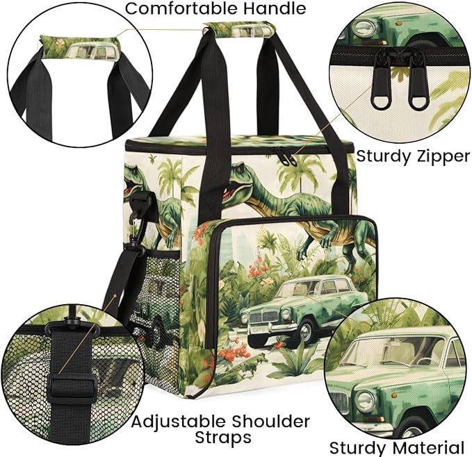 Dinosaur Truck Coffee Maker Carrying Bag Portable Travel Storage Tote Bag Compatible with K-Mini or K-Mini Plus Single Serve Coffee Brewer Carrying Case with Multiple Pockets &amp Shoulder Strap