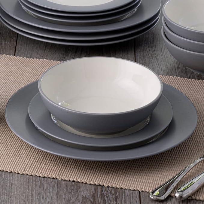 Noritake Colorwave Slate 16-Piece Rim Dinnerware Set Service For 4