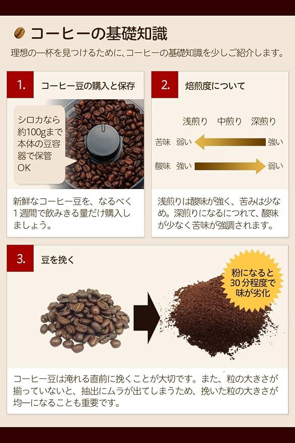 siroca Cone Type Full Automatic Coffee Maker SC-C122 (BLACK &amp SILVER) 【Japan Domestic genuine products】 【Ships from JAPAN】