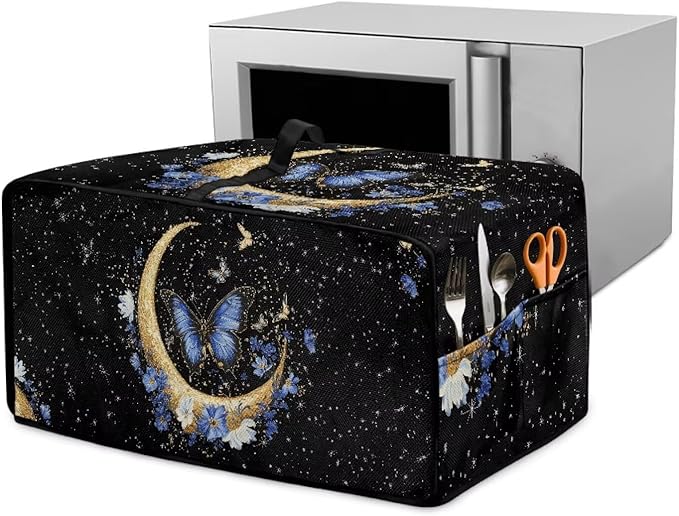 Dust-proof Toaster Oven Heat-Resistant Air Fryer Microwave Cover with Top Handle Side Protects Elevate Kitchen Style While Protecting Appliances Butterfly Moon Stars