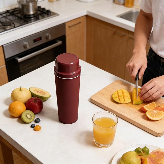 Portable Blender 650ml 60W High Speed USB Rechargeable Juicer with 20 Cutter 304 Stainless Steel Cordless Cup for Ice Crushing Travel Use