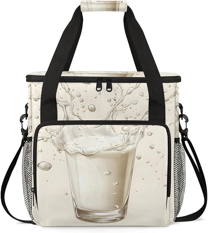 Milk Drinks Coffee Maker Travel Bag Funny Insulated Grocery Bag Travel Picnic Leakproof Cooler Bags With Shoulder Strap