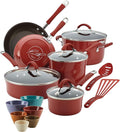 18-Piece Nonstick Cookware and Prep Bowl Set Red