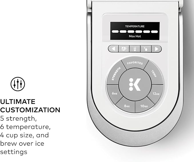 Keurig K-Supreme SMART Single Serve Coffee Maker With WiFi Compatibility 4 Brew Sizes And 66oz Removable Reservoir Compatible with Alexa White
