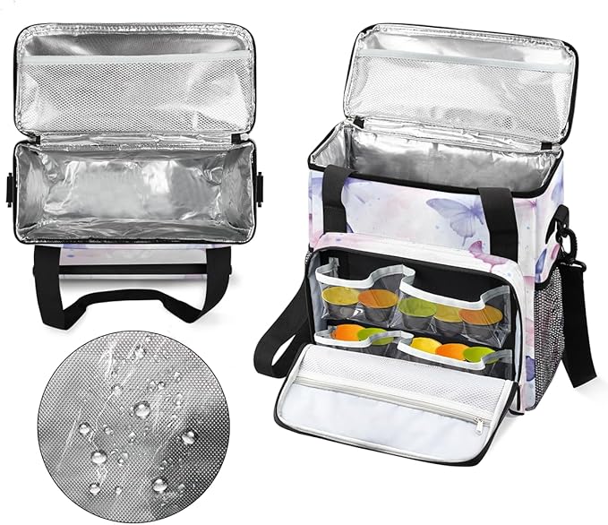 Abstract Butterfly Coffee Maker Carrying Bag Retro Butterfly Travel Storage Bag Compatible with K-Mini or K-Mini Plus Single Serve Coffee Brewer Carrying Case with Multiple Pockets &amp Shoulder St