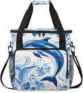 Blue Dolphin Coffee Maker Carrying Bag Flowers Portable Travel Storage Tote Bag Compatible with K-Mini or K-Mini Plus Single Serve Coffee Brewer Carrying Case with Multiple Pockets &amp Shoulder St