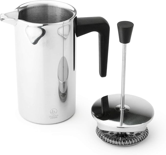 Leopold Vienna 700 ml Coffee Maker Double Walled Napoli Stainless Steel Silver 10 x 15.5 x 19.8 cm