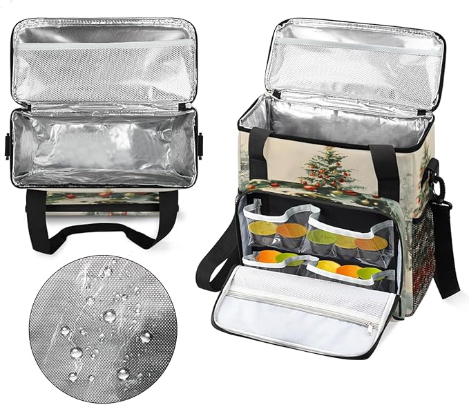Dreamy Tree Coffee Maker Carrying Bag Christmas Festivals Travel Storage Bag Compatible with K-Mini or K-Mini Plus Single Serve Coffee Brewer Carrying Case with Multiple Pockets &amp Shoulder Strap