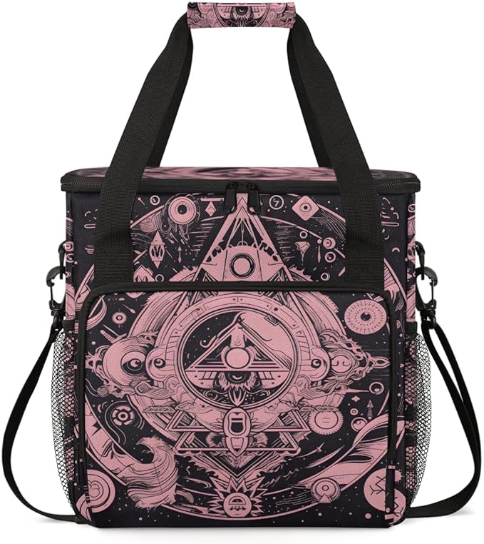 Magic Circle Coffee Maker Carrying Bag Sacred Geometry Travel Storage Bag Compatible with K-Mini or K-Mini Plus Single Serve Coffee Brewer Carrying Case with Multiple Pockets &amp Shoulder Strap