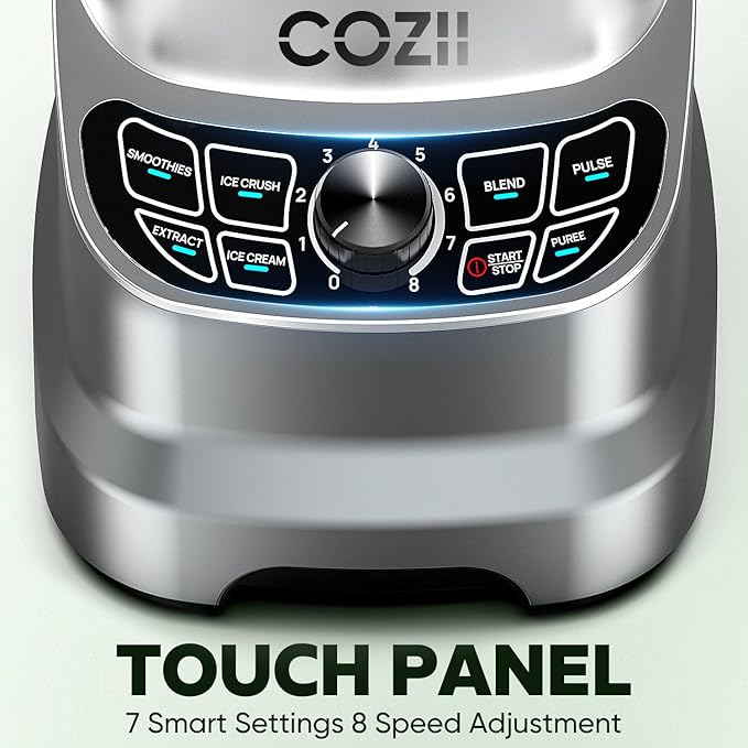 COZII Commercial Blender 2000 Peak Watt Countertop Blenders for Kitchen64 Oz Pitcher/21-Oz To-go Cup 7 Preset Programs for Ice Crush/Frozen Drinks/Nut Butter High Speed Dishwasher Safe