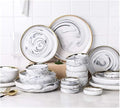 Dinnerware Sets Dish SetCeramics European Style Marble Dishes and PlatePorcelain Cake Dish Pastry Fruit Tray Ceramic Tableware Steak Dinner Plate