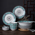 Ceramics Dinner Sets 26 Pieces Upscale Blue Dinnerware Set Box Porcelain Steak Plate Cereal Bowl and Soup Bowl for Wedding s