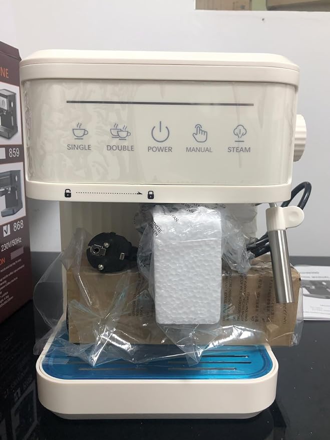 20bar Espresso Coffee Machine Italian Semi-Automatic Coffee Machine with Steam Wand 60oz Removable Water Tank Ntc Ntelligent Temperature Control Coffee Maker for HomeA