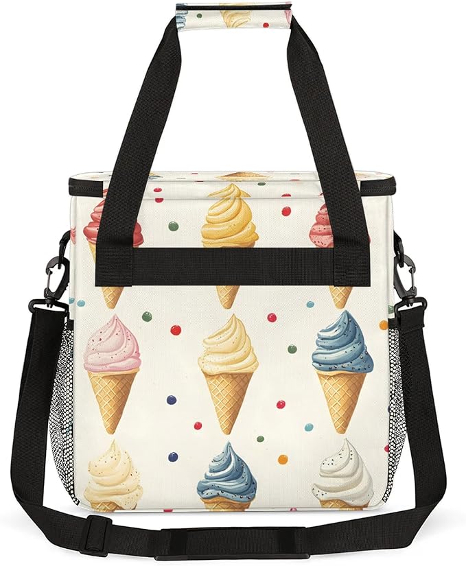 Ice Cream Coffee Maker Travel Bag Food Insulated Grocery Bag Travel Picnic Leakproof Cooler Bags With Shoulder Strap