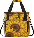 Floral Sunflowers Coffee Maker Carrying Bag Compatible with K-Mini or K-Mini Plus Portable Single Cup Coffee Maker Case with Pockets for K Cup Pods