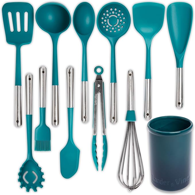 Larder &amp Vine 20 Piece Cookware Set (Bondi) | Dutch Oven Utensil Set Braiser and Trivets