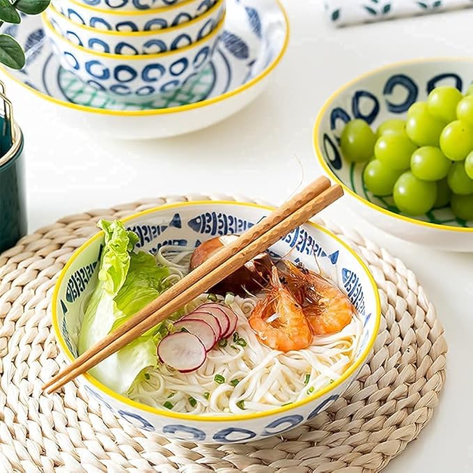 Dinnerware Sets Dish Set19 PcssCreativity Japanese-Style Porcelain Tableware Set with Plates and BowlsCeramic Dinner Set for Home Kitchen