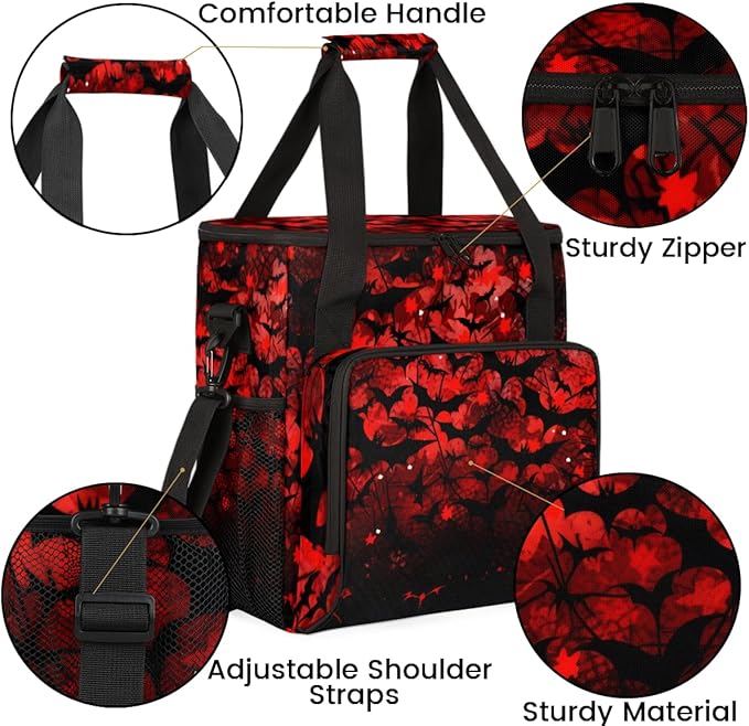 Magical Bat Coffee Maker Carrying Bag Retro Bat Portable Travel Storage Tote Bag Compatible with K-Mini or K-Mini Plus Single Serve Coffee Brewer Carrying Case with Multiple Pockets &amp Shoulder S