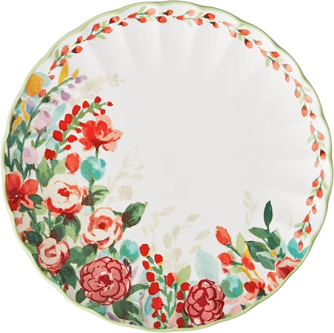 12 Piece Ceramic Dinnerware Set Floral Pattern Plates and Bowls for Everyday Use