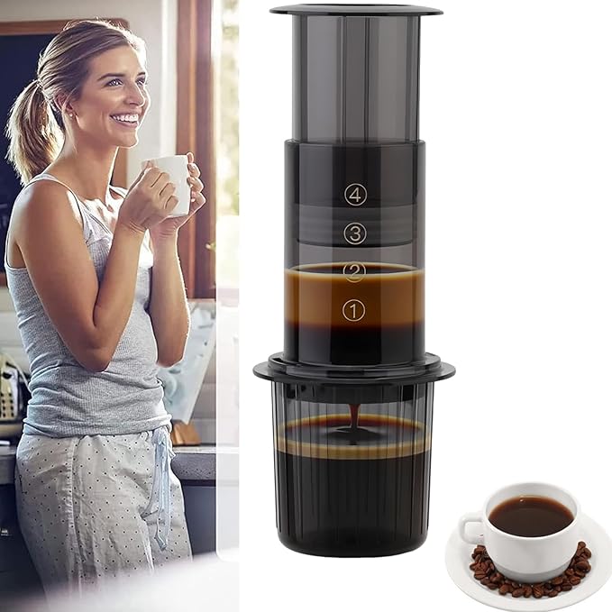 Portable Coffee Maker for Camping &amp Travel Aeropress Coffee Maker Manual Espresso Machine Coffee Press – 3 In 1 Brew Method Combines French Press Espresso Full Bodied Coffee Without Grit
