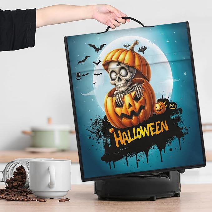 cfpolar Kitchen Aid Mixer Cover Compatible with 6-8 Quarts Skull Halloween Pumpkin Stand Mixer Cover Kitchen Aid Mixers Accessories Appliance Organizer Bag Dust Covers with Zipper Pocket