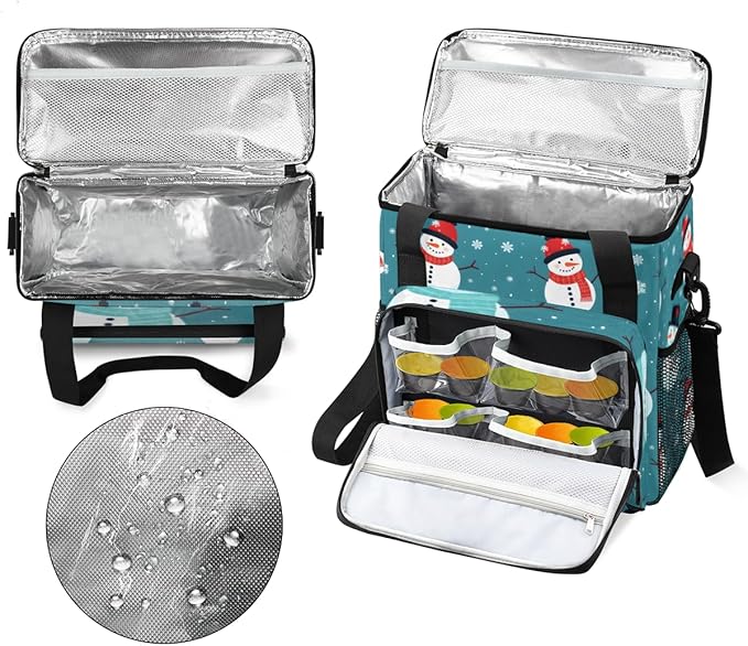 Christmas Snowman Coffee Maker Carrying Bag Dreamy Snowman Travel Storage Bag Compatible with K-Mini or K-Mini Plus Single Serve Coffee Brewer Carrying Case with Multiple Pockets &amp Shoulder Stra