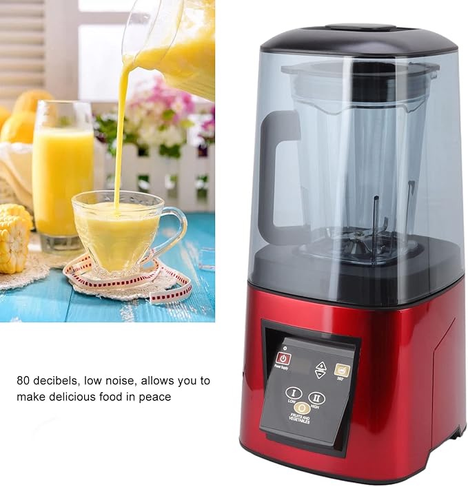 2200W Shakes and Smoothies Blender with Soundproof Cover for Kitchen 80 DB High Speed Countertop Blender for Ice Puree Frozen Fruit (US Plug 110V)