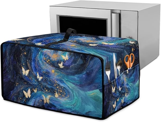 Galaxy Butterfly Printed Toaster Oven Air Fryer Cover Heavy Duty Bread Maker Machine Covers with Accessory Pockets Kitchen Small Appliance Protector S