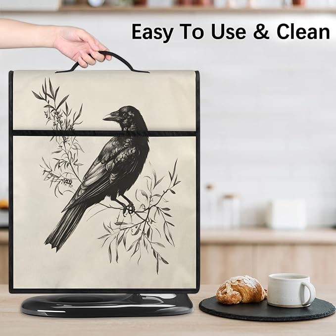 cfpolar Kitchen Aid Mixer Cover Compatible with 6-8 Quarts Animal Bird Crow Stand Mixer Cover Kitchen Aid Mixers Accessories Appliance Organizer Bag Dust Covers with Zipper Pocket
