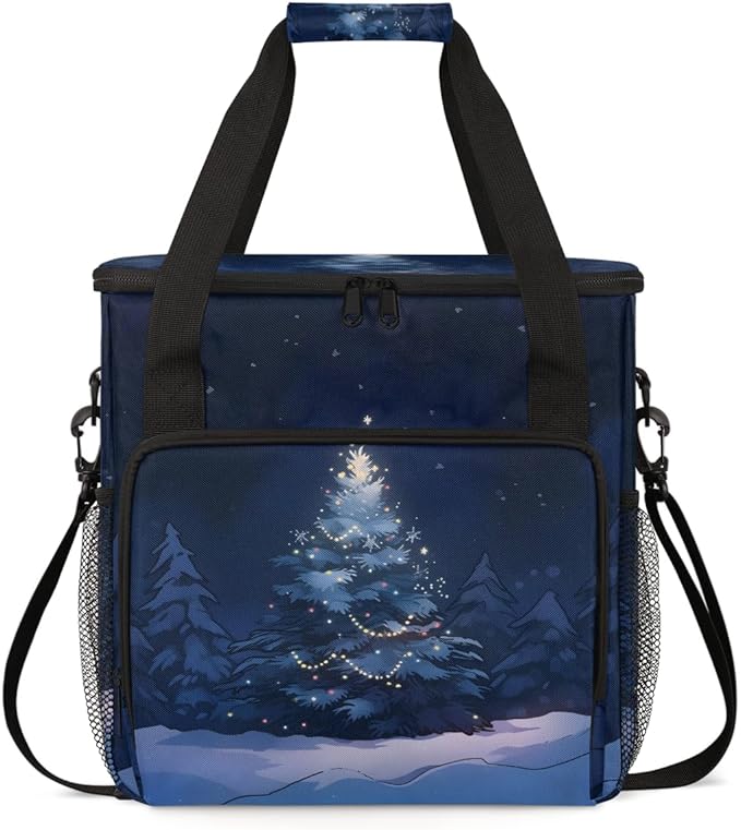 Fantastic Christmas Tree Coffee Maker Carrying Bag Travel Storage Bag Compatible with K-Mini or K-Mini Plus Single Serve Coffee Brewer Carrying Case with Multiple Pockets &amp Shoulder Strap