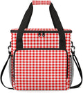 Orange Plaid Coffee Maker Carrying Bag Portable Travel Storage Tote Bag Compatible with K-Mini or K-Mini Plus Single Serve Coffee Brewer Carrying Case with Multiple Pockets &amp Shoulder Strap