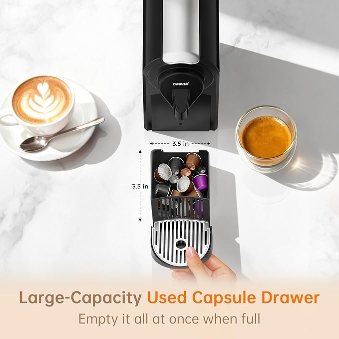 CHULUX Upgrade Bafè-Pro Espresso Machine for Nes Original Pods 20Bar Rapid Extraction Home Espresso Coffee Maker for Espresso &amp Lungo Black