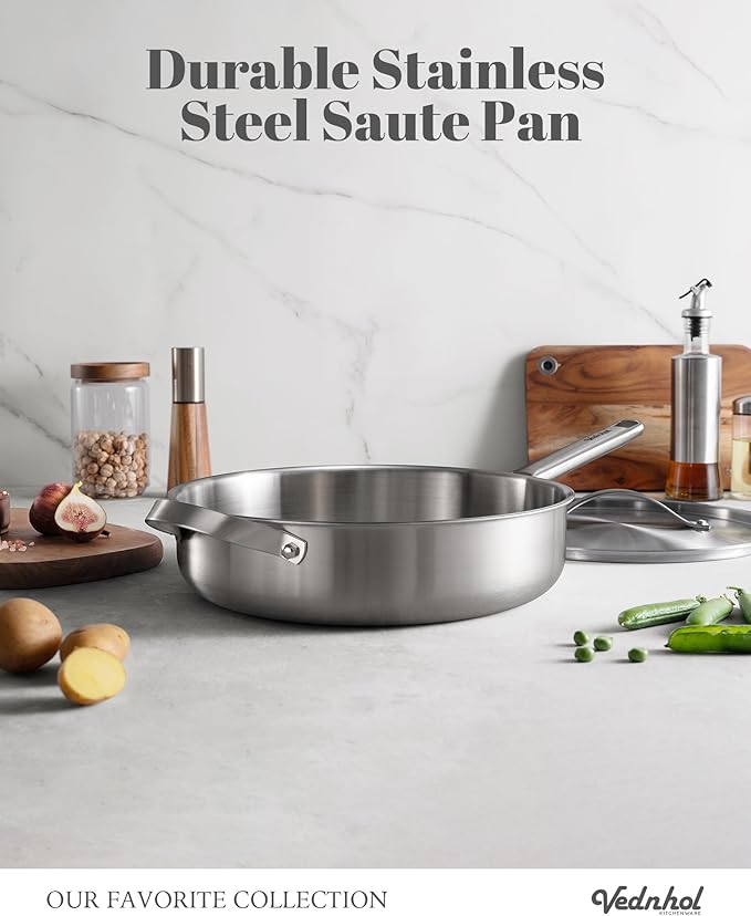 Stainless Steel Cookware Set 14 Pcs Tir-Ply Pots and Pans Set PFOA&ampPTFE Free Dishwasher&ampOven Safe Kitchen Induction Compatible ollas de acero inoxidable para cocinar