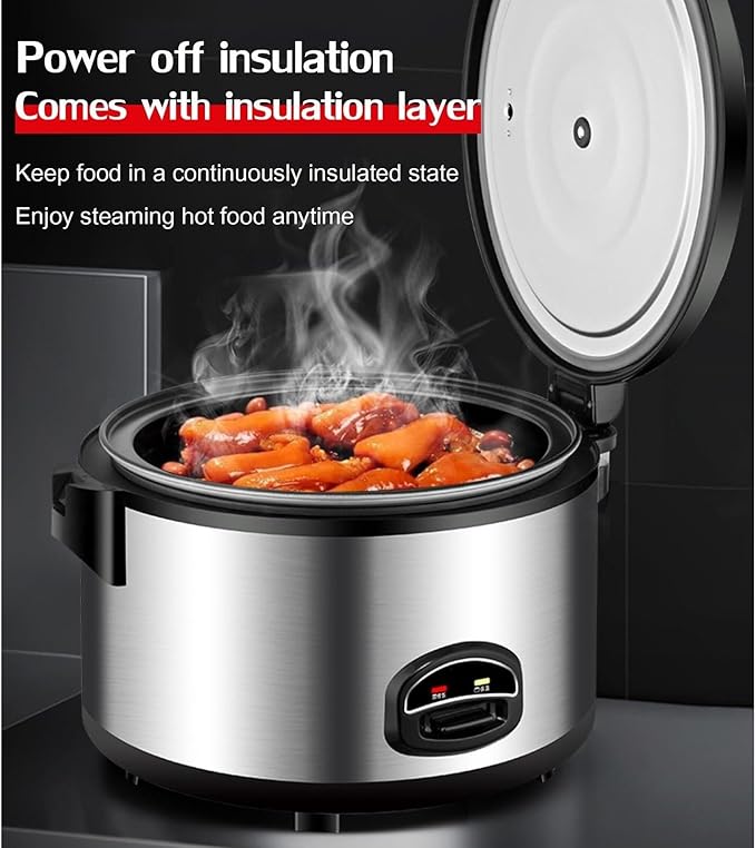 Commercial Rice Cooker Large Rice Cooker with Nonstick Inner PotStainless Steel Exteriorfor HotelsCanteensSchool(18L)