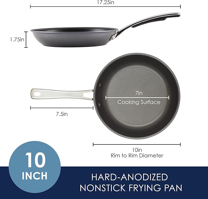 Rachael Ray Cook + Create Hard Anodized Nonstick Frying Pan/Skillet 10 Inch - Black
