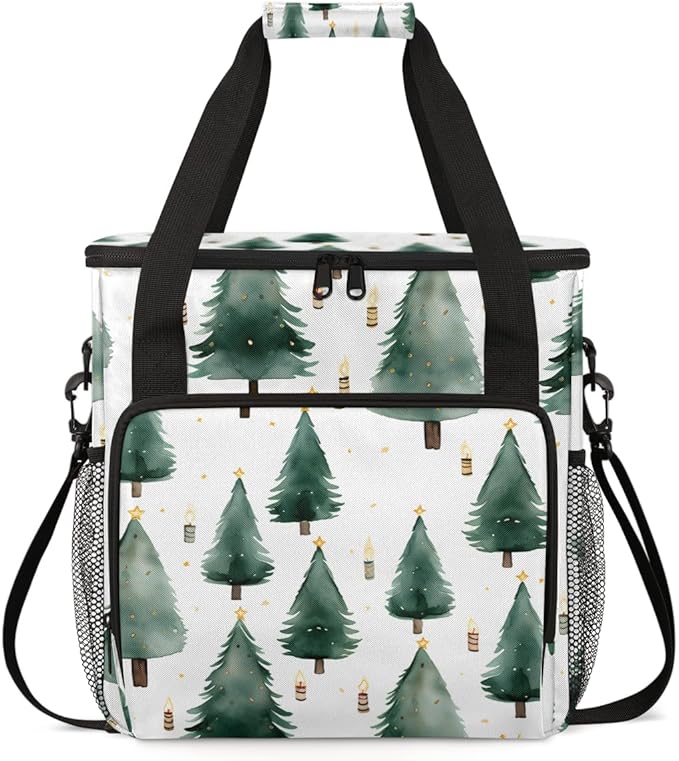 Christmas Tree Coffee Maker Carrying Bag Cute Tree Travel Storage Bag Compatible with K-Mini or K-Mini Plus Single Serve Coffee Brewer Carrying Case with Multiple Pockets &amp Shoulder Strap