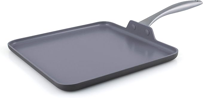 GreenPan Valencia Pro 100% Toxin-Free Healthy Ceramic Nonstick Metal Utensil Dishwasher/Oven Safe Cookware Set 11-Piece Gray &amp Lima 11 Ceramic Non-Stick Square Griddle Grey - CW000190-002