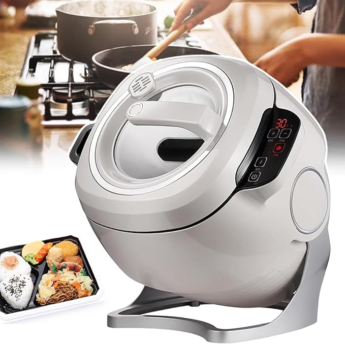 Automatic Cooking Machine6L Auto Cooking Wok Fried Rice Machine Smart StartThree Speed Adjustable360° Rotation and 3D All Round HeatingIdeal for Stir FryingStewingCooking110V