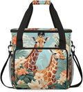 Forest Giraffe Coffee Maker Carrying Bag Cartoon Giraffe Travel Storage Bag Compatible with K-Mini or K-Mini Plus Single Serve Coffee Brewer Carrying Case with Multiple Pockets &amp Shoulder Strap