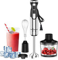 1800W Immersion Blender Handheld 4-in-1 Hand Blender Stick for Ice Crushing Smoothie Baby Food Soup 8 Speed Hand Mixer Turbo Boost Stainless Steel Blade with Whisk Chopper Beaker