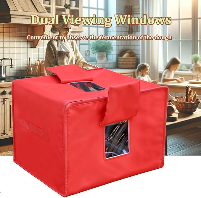 Bread Proofing Box Bread Pizza Dough Proofing Box with Lid Foldable Versatile Dough Proofer with Heater 1-24 Hours Timing Removable Stand Dough Proofer for Bread Yogurt Rice Wine Reusable So