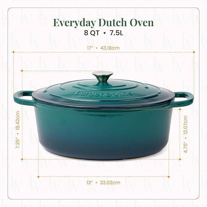 Larder &amp Vine 20 Piece Cookware Set (Bondi) | Dutch Oven Utensil Set Braiser and Trivets