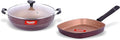 Sumeet Nonstick Granite Finish 2pc SPLENDOR Cookware set (Grill Pan 22cm Dia + Kadhai With Glass Lid - 2.5 Ltr Capacity - 24.5cm Dia)