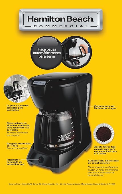Hamilton Beach Commercial HDC1200 12 Cup Coffeemaker Black with Glass Carafe | Hospitality Rated