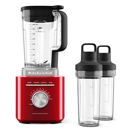 KitchenAid Pure Power Blender with 2 Personal Blending Jars 1700 Watt Peak Power* KSB2078 Empire Red