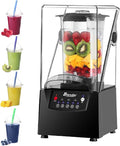 Commercial Blender for Smoothies 2200W With Soundproof Cover 6-leaves Blade Heavy Duty Blender for Restaurant Smoothie Ice Crush Shakes110V