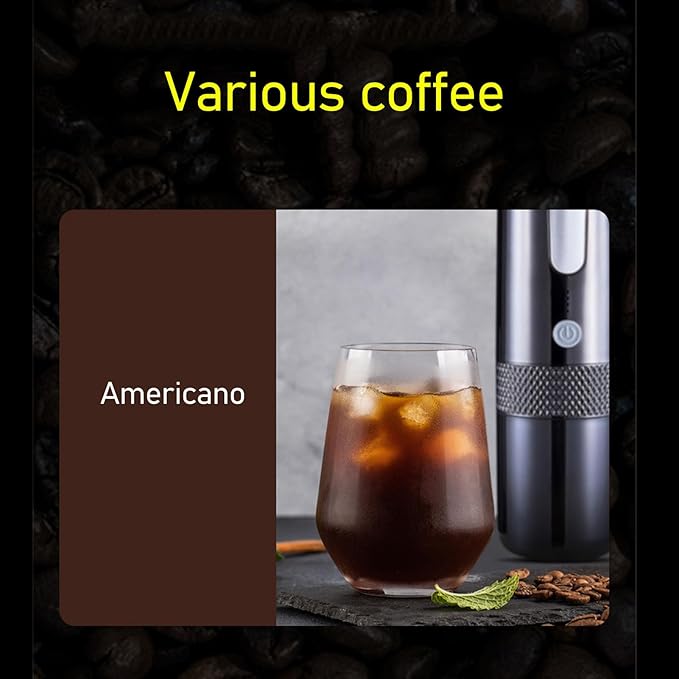 JTLB Portable Coffee Maker Mini Handheld Coffee Maker Wireless Type C Rechargeable Mini Coffee Maker with 1200mAh Battery Travel Camping JTLBhkvq3gymbo