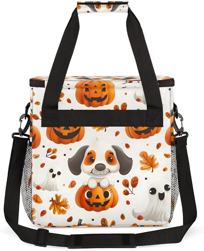 Retro Pumpkin Coffee Maker Carrying Bag Graffiti Pumpkin Travel Storage Bag Compatible with K-Mini or K-Mini Plus Single Serve Coffee Brewer Carrying Case with Multiple Pockets &amp Shoulder Strap