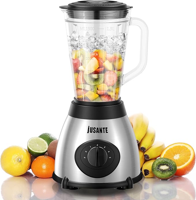 Smoothie Blender 1000W Professional Countertop Blenders with 48oz Glass Jar for Kitchen Shakes Ice Crusher Frozen Fruit