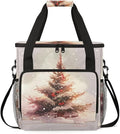 Cartoon Christmas Tree Coffee Maker Carrying Bag Travel Storage Bag Compatible with K-Mini or K-Mini Plus Single Serve Coffee Brewer Carrying Case with Multiple Pockets &amp Shoulder Strap